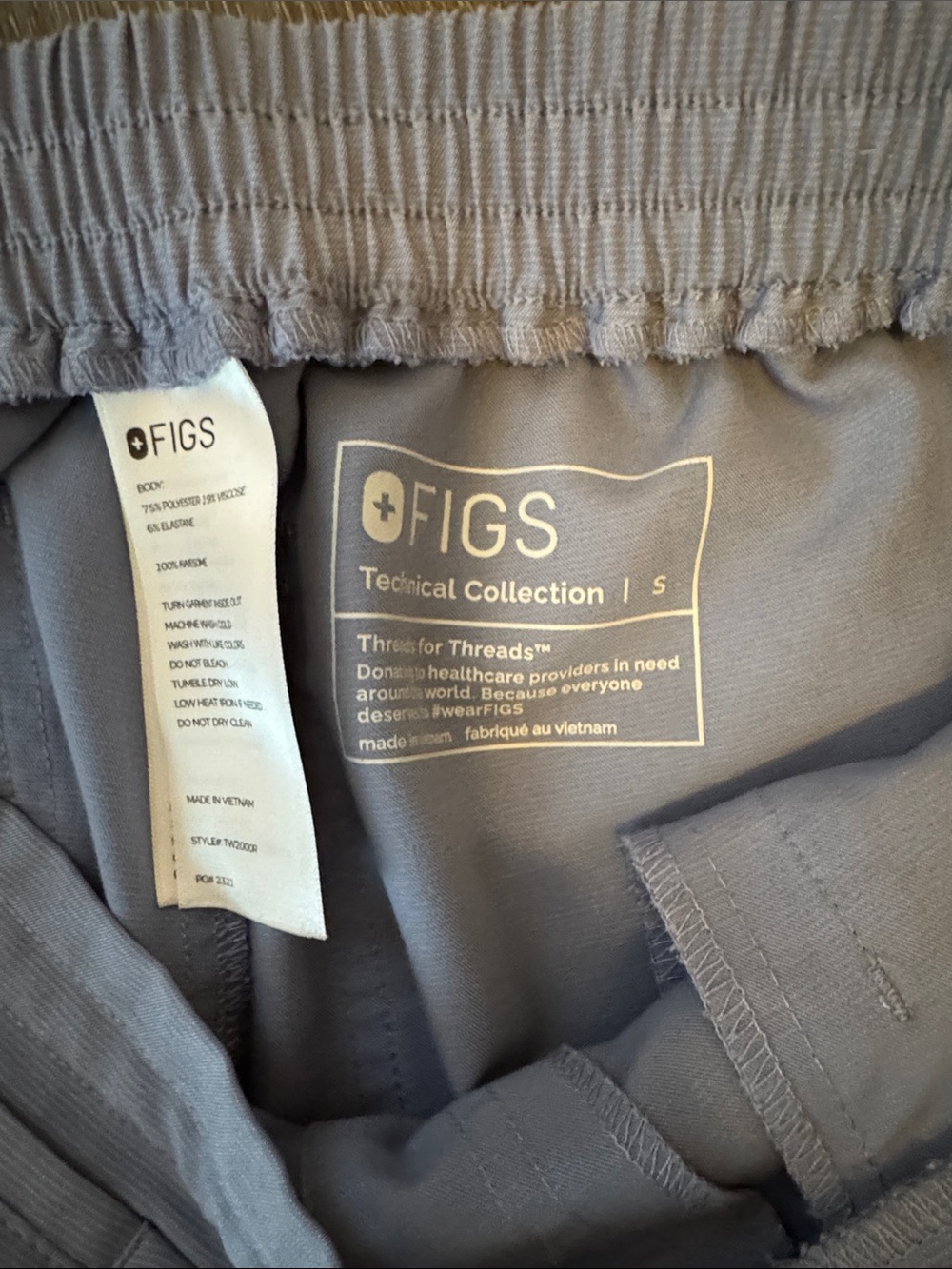 Figs Women's Light Blue Yola High-Rise Slim Scrub Pant - Picture 2 of 4